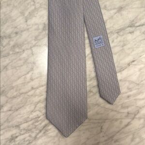Hermes Classic Blue and Gray Men's Tie